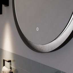 Sensio Hebe 800mm Triotone Led Illuminated Round Mirror With Demister - Silver Crackle - thumbnail 3