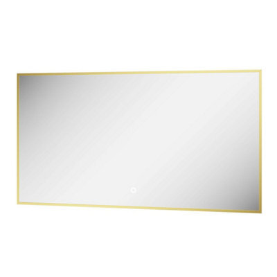 Plum&clay Rio Brushed Gold  Framed Backlit Led Bathroom Mirror With Dual Light (W)120Cm (H)55Cm - image 1