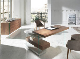 Angel Cerda Elegant Walnut Sideboard With Glass Legs For Modern Interiors - thumbnail 3