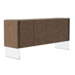 Angel Cerda Elegant Walnut Sideboard With Glass Legs For Modern Interiors - thumbnail 1