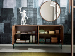 Angel Cerda Elegant Walnut Sideboard With Glass Legs For Modern Interiors - thumbnail 5