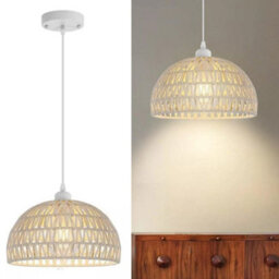 Vintage Pedant Lamp Rattan Ceiling Light White Dinning Room Kitchen Hallway 1.2M - thumbnail 6