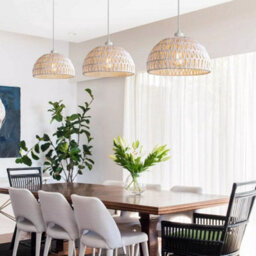 Vintage Pedant Lamp Rattan Ceiling Light White Dinning Room Kitchen Hallway 1.2M - thumbnail 7