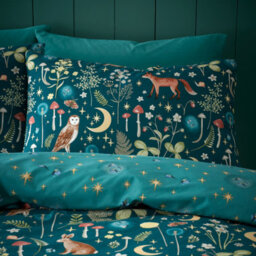 Catherine Lansfield Enchanted Twilight Forest Green Duvet Cover Set Single Bedding Set - thumbnail 3