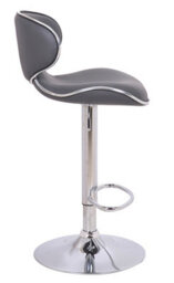 Lamboro Carcaso Breakfast Bar Stool, Single, Adjustable Swivel Gas Lift, Chrome Footrest, Kitchen & Home Bar Stools, Charcoal Grey - thumbnail 2