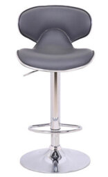 Lamboro Carcaso Breakfast Bar Stool, Single, Adjustable Swivel Gas Lift, Chrome Footrest, Kitchen & Home Bar Stools, Charcoal Grey - thumbnail 3