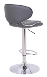 Lamboro Carcaso Breakfast Bar Stool, Single, Adjustable Swivel Gas Lift, Chrome Footrest, Kitchen & Home Bar Stools, Charcoal Grey - thumbnail 4