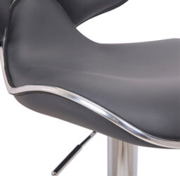 Lamboro Carcaso Breakfast Bar Stool, Single, Adjustable Swivel Gas Lift, Chrome Footrest, Kitchen & Home Bar Stools, Charcoal Grey - thumbnail 7