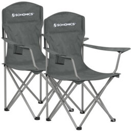 LEDREM Set Of 2 Folding Camping Chairs, Comfortable, Heavy Duty Structure, Max. Load Capacity 150 Kg, Outdoor Chair With Cup Holder - thumbnail 2
