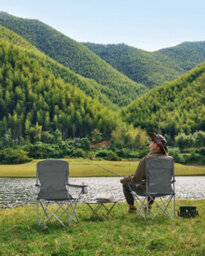 LEDREM Set Of 2 Folding Camping Chairs, Comfortable, Heavy Duty Structure, Max. Load Capacity 150 Kg, Outdoor Chair With Cup Holder - thumbnail 9