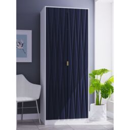 Diamond Ready Assembled Modern Matt Indigo & White Tall Double Wardrobe (H)1970mm (W)740mm (D)530mm - thumbnail 3