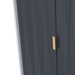 Diamond Ready Assembled Modern Matt Indigo & White Tall Double Wardrobe (H)1970mm (W)740mm (D)530mm - thumbnail 6