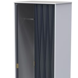Diamond Ready Assembled Modern Matt Indigo & White Tall Double Wardrobe (H)1970mm (W)740mm (D)530mm - thumbnail 7