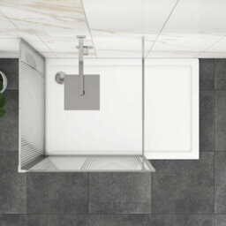 Royal Bathrooms Luxor 2 Sided Walk In Wet Room Fluted Shower Enclosure With 1200 X 800mm Stone Tray & Chrome Frame 8mm Easy Clean Glass - thumbnail 5