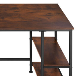 Tectake Desk Canton - Shelf With 2 Storage Compartments 60 Cm - Industrial Wood Dark, Rustic - thumbnail 8