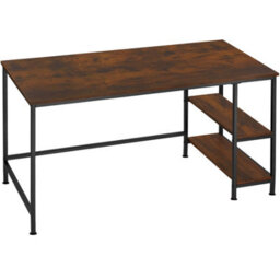 Tectake Desk Canton - Shelf With 2 Storage Compartments 60 Cm - Industrial Wood Dark, Rustic - thumbnail 1