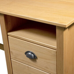 Vidaxl Desk Hill With 3 Drawers 120X50X74 Cm Solid Pine Wood Desks - thumbnail 4