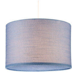 Happy Homewares Glacier Lake Blue Textured Linen Pendant Lighting Shade With Diffuser - thumbnail 2