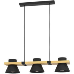 Loops Stylish Modern Black And Brown Triple Pendant Ceiling Light For Indoor Spaces - thumbnail 3