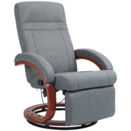 Homcom Recliner Swivel Chair Manual Reclining Chair With Footrest Armrests Grey - thumbnail 2