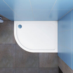 SLINE 1200X800mm Quadrant Stone Resin Left Tray+Waste 30 mm Height For Shower Enclosure Doors Cubicle - thumbnail 3