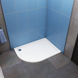 SLINE 1200X800mm Quadrant Stone Resin Left Tray+Waste 30 mm Height For Shower Enclosure Doors Cubicle - thumbnail 2