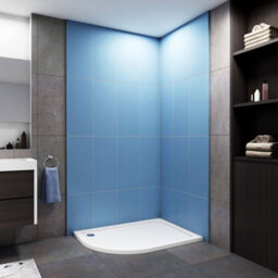 SLINE 1200X800mm Quadrant Stone Resin Left Tray+Waste 30 mm Height For Shower Enclosure Doors Cubicle - thumbnail 1