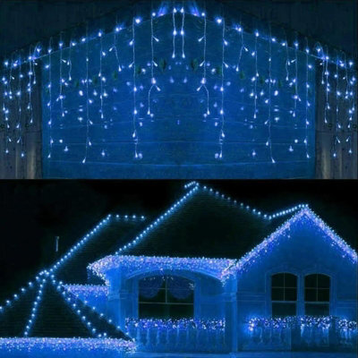 HSD 200 Led Blue & White Icicle Lights (3.9M) - Battery Fairy Lights For Christmas, Weddings, And Home Decor - image 1