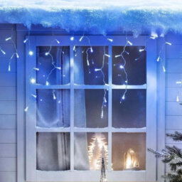 HSD 200 Led Blue & White Icicle Lights (3.9M) - Battery Fairy Lights For Christmas, Weddings, And Home Decor - thumbnail 2