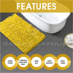 Gc Gaveno Cavailia Infinity Loop Extra Large 2 Piece Bath Mat Set Ochre Super Absorbent Non Slip Shower Mat - thumbnail 4