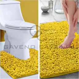 Gc Gaveno Cavailia Infinity Loop Extra Large 2 Piece Bath Mat Set Ochre Super Absorbent Non Slip Shower Mat - thumbnail 2