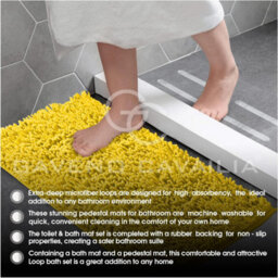Gc Gaveno Cavailia Infinity Loop Extra Large 2 Piece Bath Mat Set Ochre Super Absorbent Non Slip Shower Mat - thumbnail 5