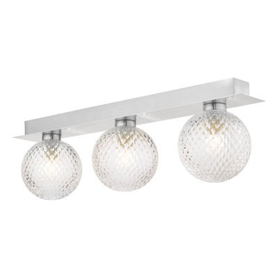 The Lighting Studio Laura Ashley Prague 3Lt Bathroom Wall Light Polished Chrome Glass Ip44 - image 1