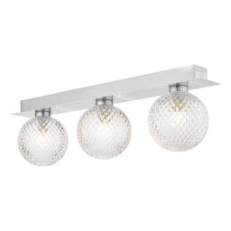 The Lighting Studio Laura Ashley Prague 3Lt Bathroom Wall Light Polished Chrome Glass Ip44 - thumbnail 1