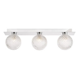 The Lighting Studio Laura Ashley Prague 3Lt Bathroom Wall Light Polished Chrome Glass Ip44 - thumbnail 3