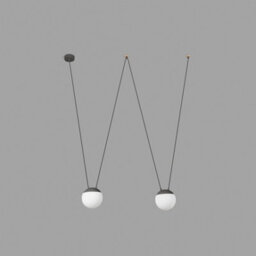 Luminosa Lighting Luminosa Mine 2 Light Ceiling Pendant Wood, Dark Grey, E27 - thumbnail 1