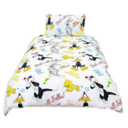 Looney Tunes Thatss All Folks Reversible Duvet Set Blue/white/yellow/black (Double) - thumbnail 4