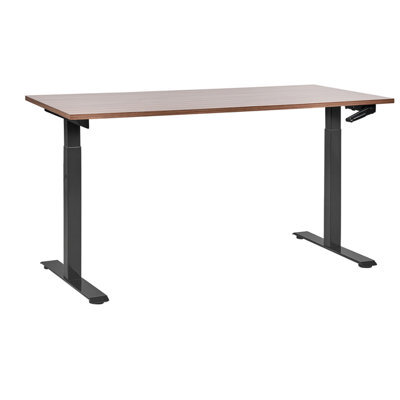 Beliani Manual Adjustable Standing Desk Destines Brown/ Black 160 Cm 72 Cm - image 1