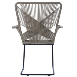 Orsina Rattan Effect Chair, Easy To Clean Outdoor Chair, Arm & Backrest Rattan Armchair - thumbnail 4