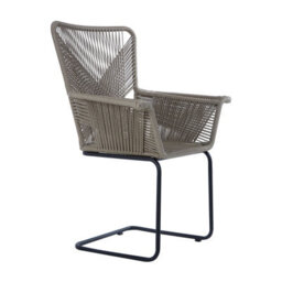 Orsina Rattan Effect Chair, Easy To Clean Outdoor Chair, Arm & Backrest Rattan Armchair - thumbnail 2