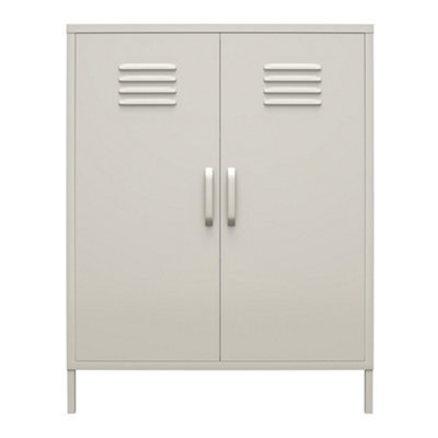 Dorel Bradford Metal Cabinet With 2 Doors Vertical In Taupe