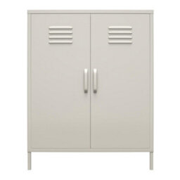 Dorel Home Bradford Metal Cabinet With 2 Doors Vertical In Taupe