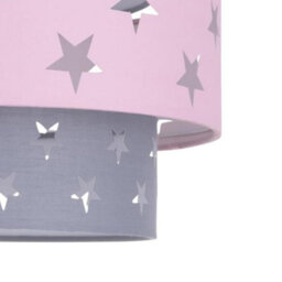 First Choice Lighting Pink And Grey Star Two Tier Lamp Shade - thumbnail 5