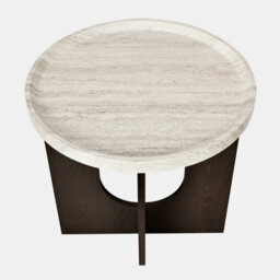 Ohs Travertine Effect Angular Base Side End Table Engineered Wood - thumbnail 3