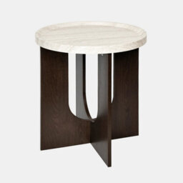 Ohs Travertine Effect Angular Base Side End Table Engineered Wood - thumbnail 2