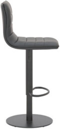 Lamboro Deluxe Aldo Black Bar Stool - Swivel Kitchen Stool With Gas Lift & Footrest - thumbnail 2