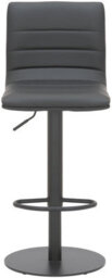 Lamboro Deluxe Aldo Black Bar Stool - Swivel Kitchen Stool With Gas Lift & Footrest - thumbnail 3