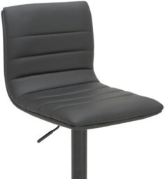 Lamboro Deluxe Aldo Black Bar Stool - Swivel Kitchen Stool With Gas Lift & Footrest - thumbnail 7