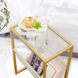 Rafaelo Mobilia Sofa End Table With Fabric Magazine Holder - thumbnail 3
