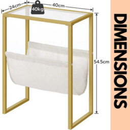 Rafaelo Mobilia Sofa End Table With Fabric Magazine Holder - thumbnail 9